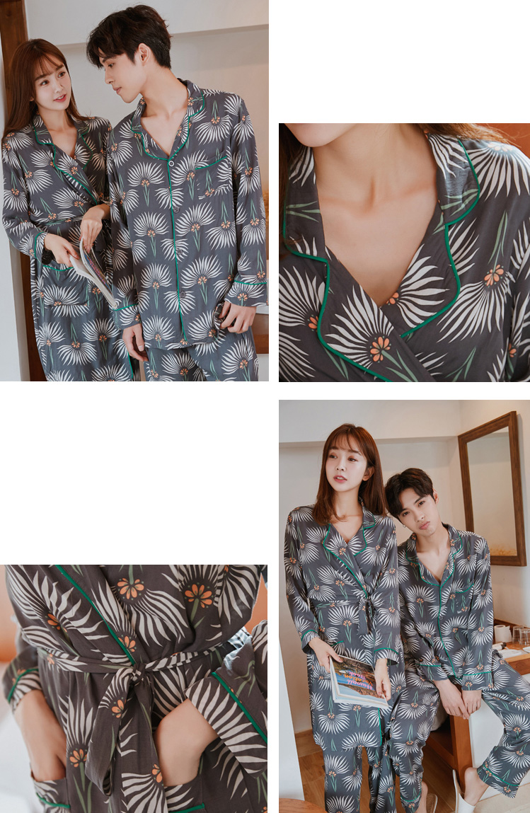 New Flower Fall Couple Pajamas City Miller Look Wo