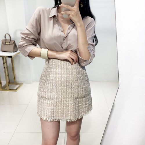 NEW FASHION LADY GIRL Blouse Cheongdam SILKET BLAC