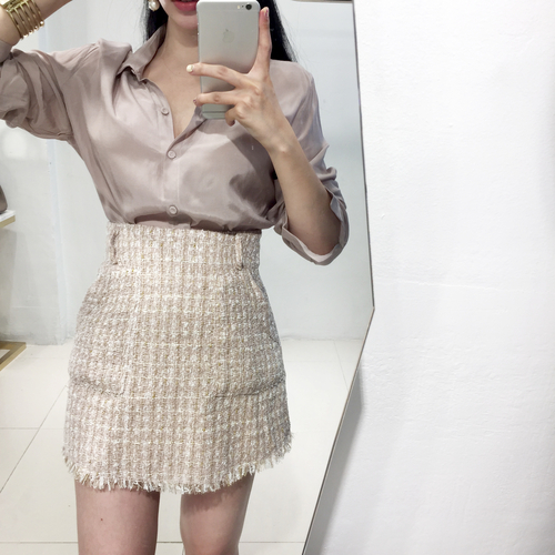 NEW FASHION LADY GIRL Blouse Cheongdam SILKET BLAC