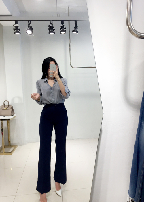 NEW FASHION LADY GIRL Blouse Cheongdam SILKET BLAC