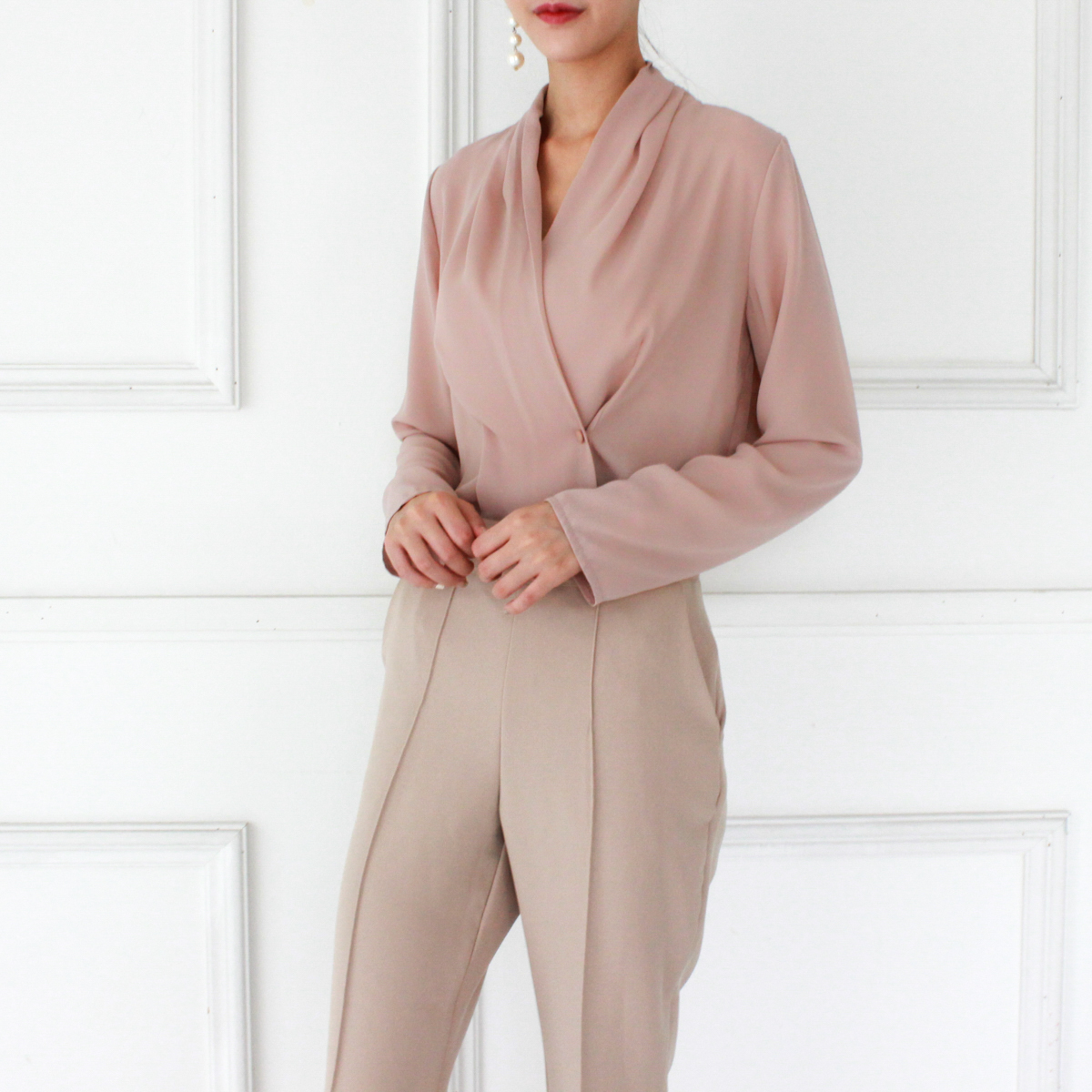 NEW FASHION LADY GIRL Blouse V neck chiffon basic 