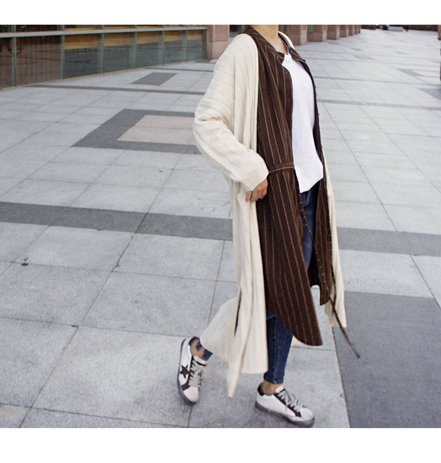 New Fall Robe Striped Shirt Dress Urban Style Wedd