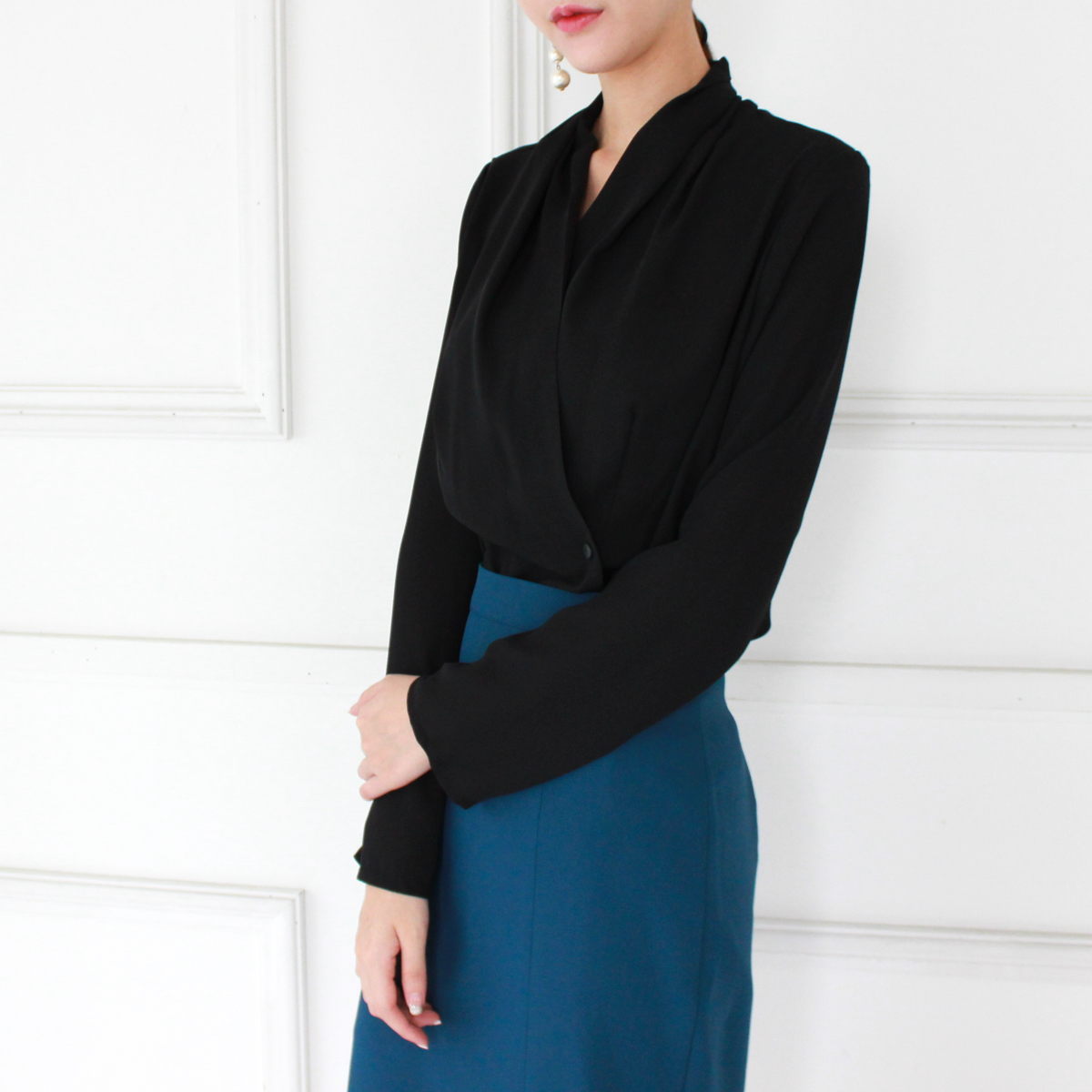 NEW FASHION LADY GIRL Blouse V neck chiffon basic 