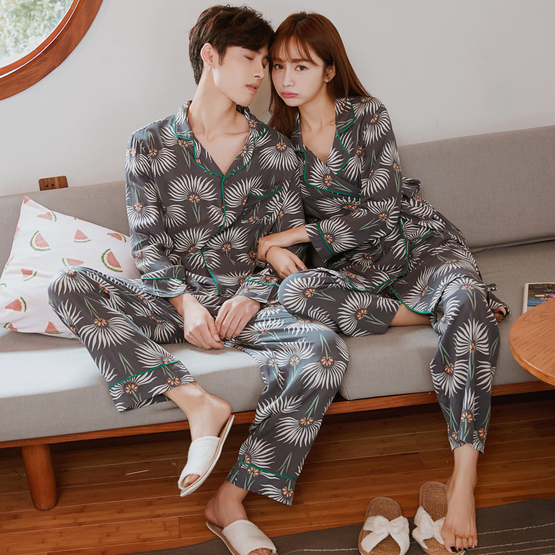 New Flower Fall Couple Pajamas City Miller Look Wo