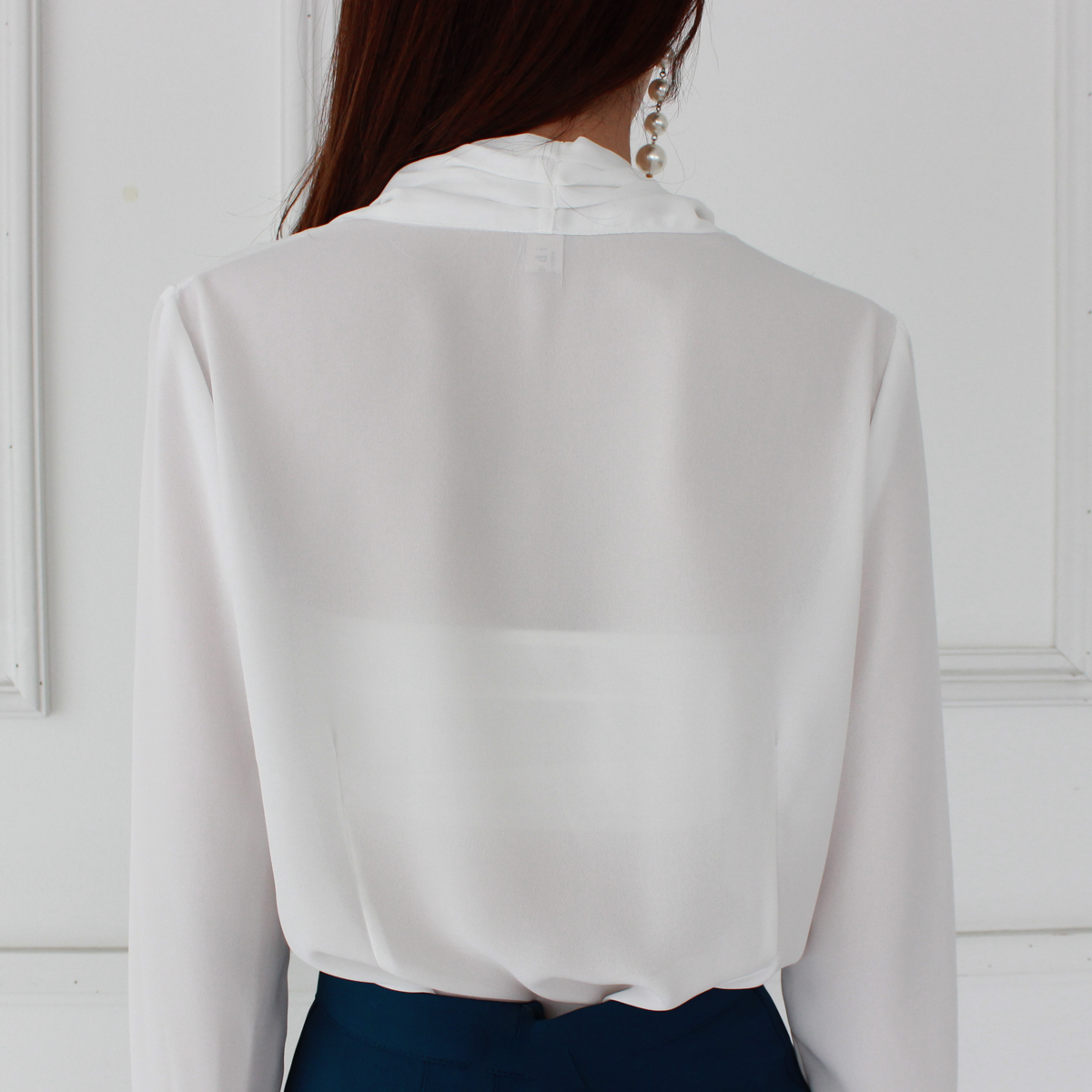 NEW FASHION LADY GIRL Blouse V neck chiffon basic 