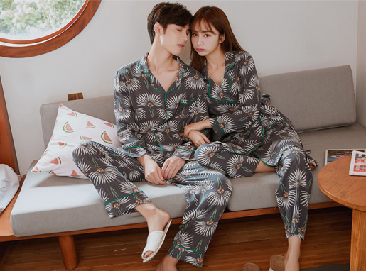 New Flower Fall Couple Pajamas City Miller Look Wo