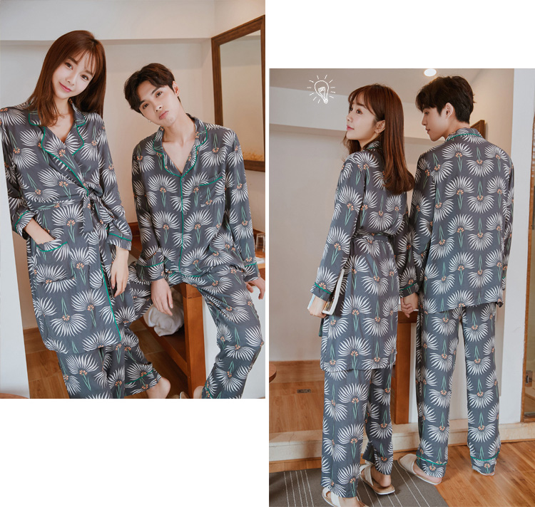 New Flower Fall Couple Pajamas City Miller Look Wo