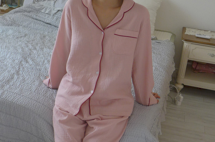 New cotton double gauze pajamas couple pajamas New