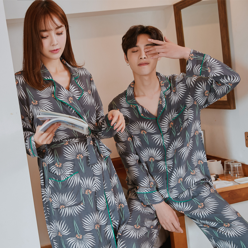 New Flower Fall Couple Pajamas City Miller Look Wo