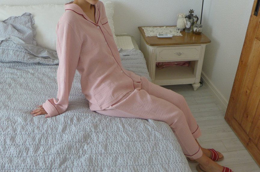 New cotton double gauze pajamas couple pajamas New