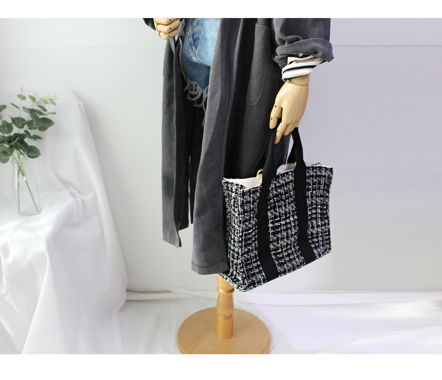 New Women's Bags Tweed Square Tote JS Sarah Dai