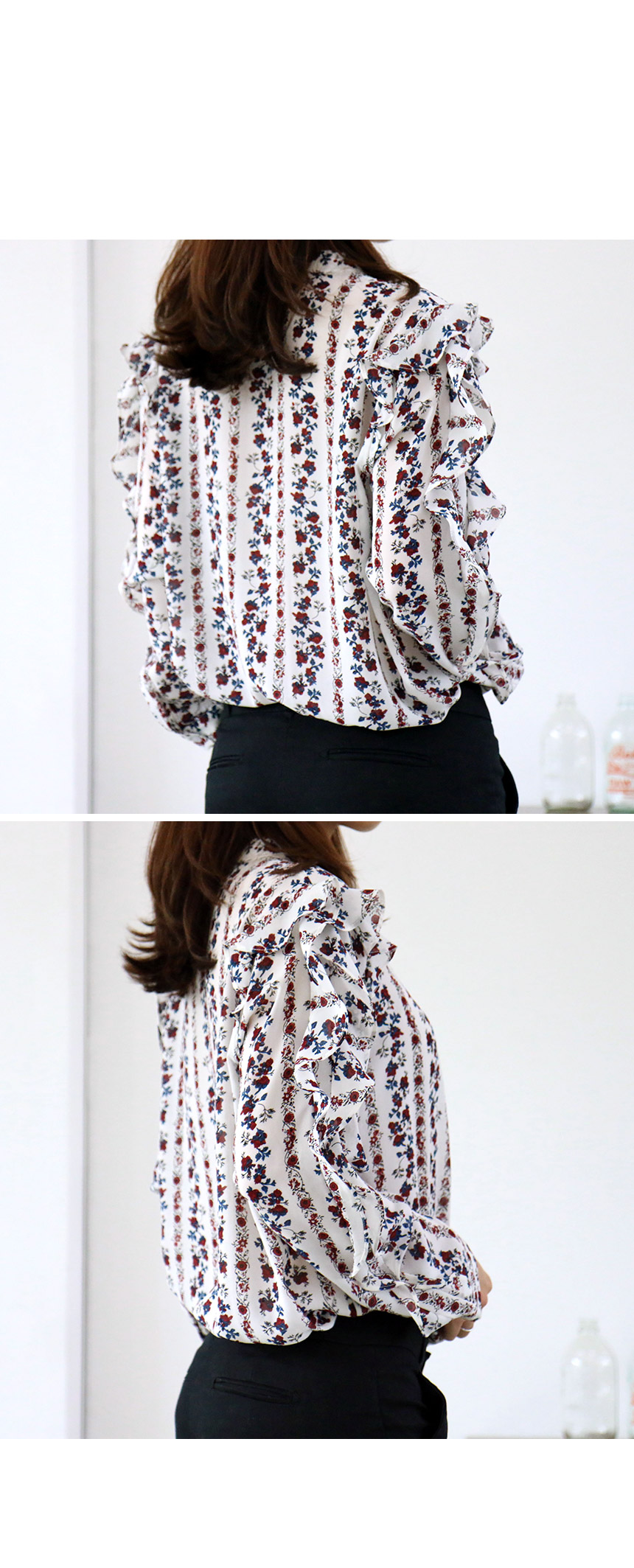 NEW FASHION LADY GIRL Blouse Ruffle Fall Flower Ch