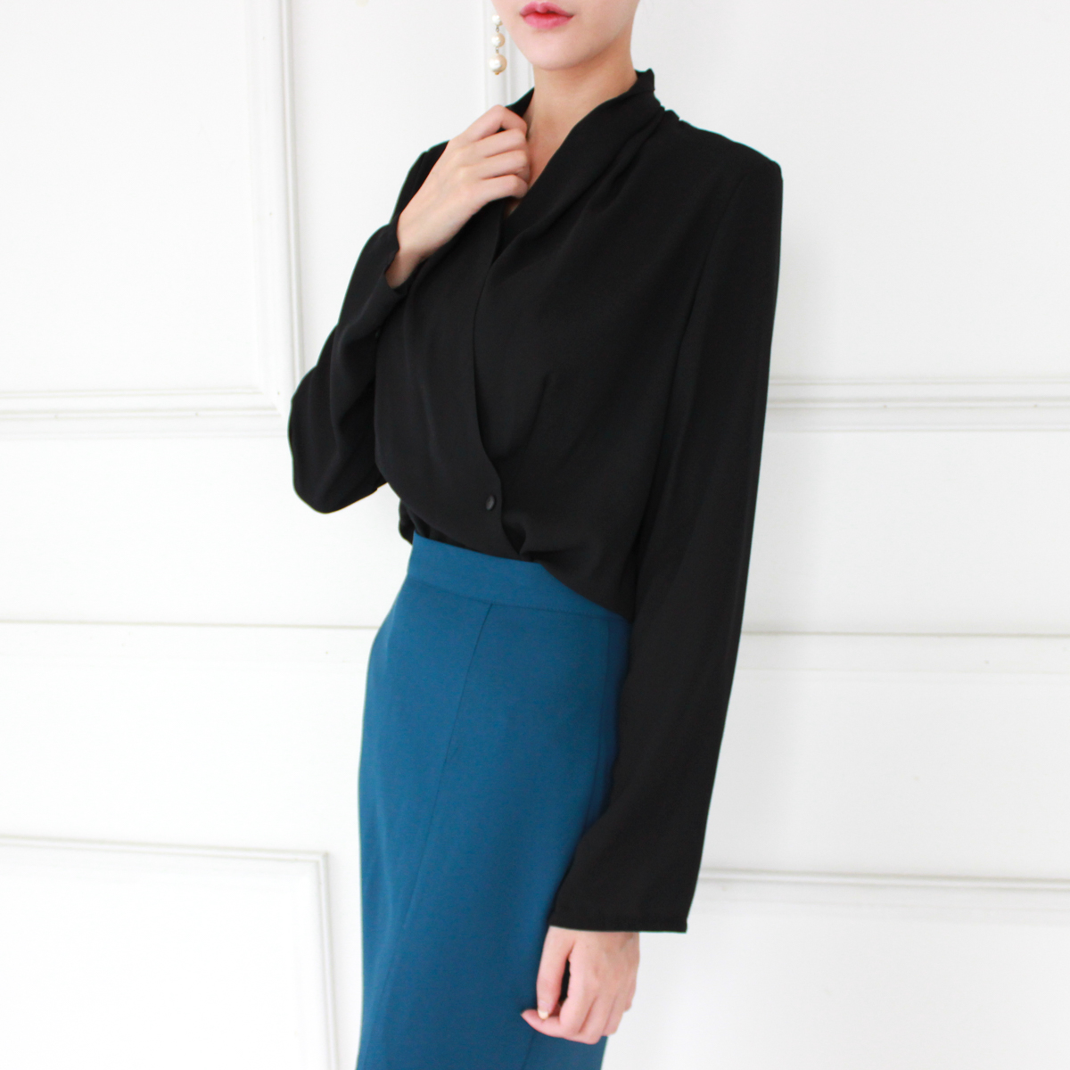 NEW FASHION LADY GIRL Blouse V neck chiffon basic 