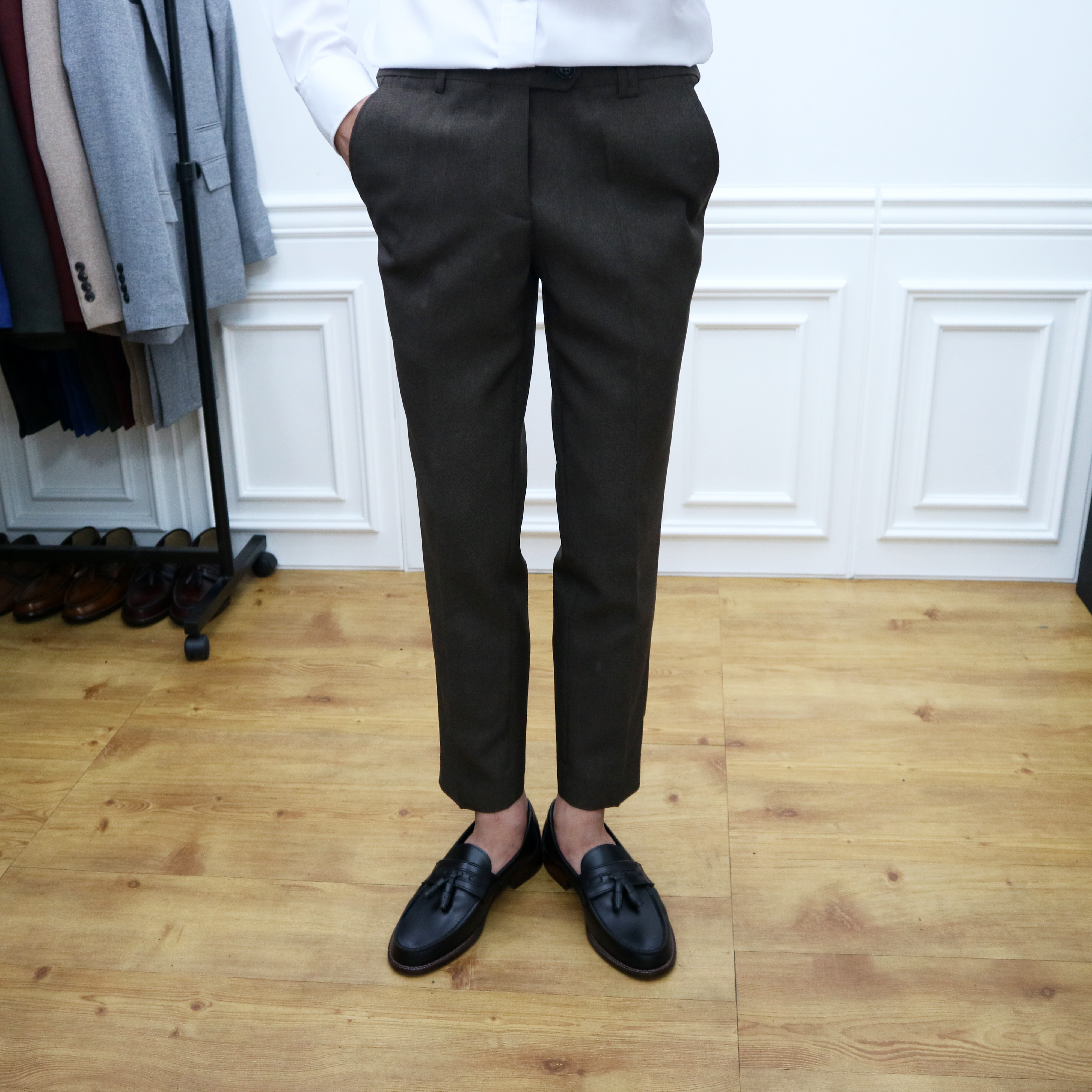 New Men's Pants Men's Fall Brown Spandex Sim