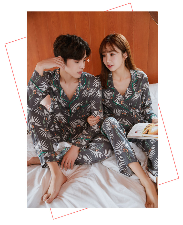 New Flower Fall Couple Pajamas City Miller Look Wo