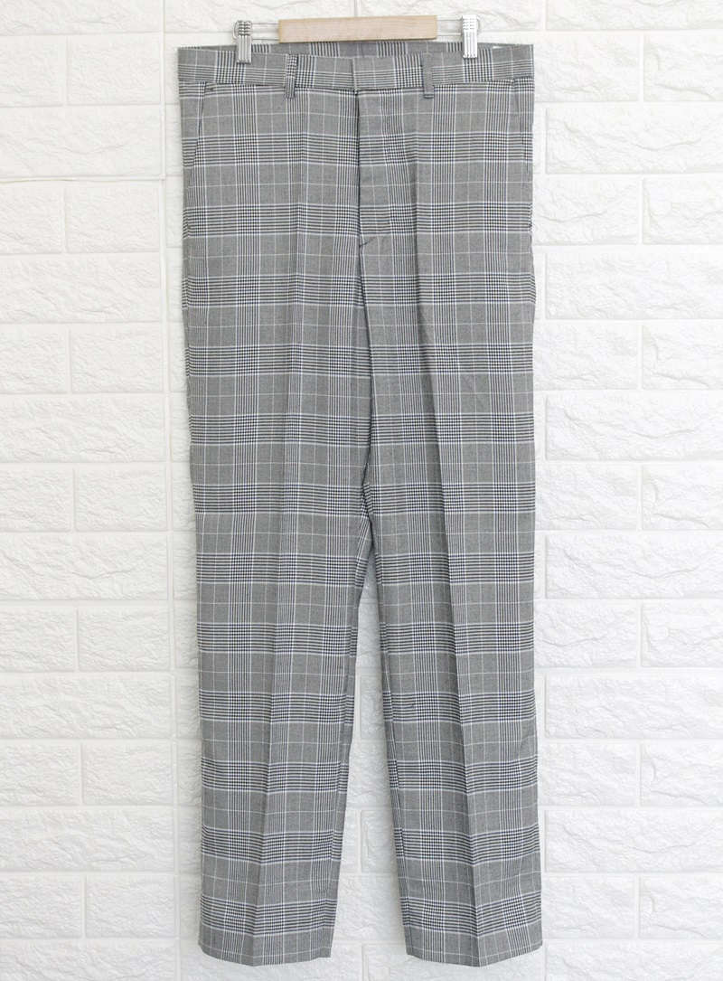 New Men's Pants Glen Check Wide Slacks 2color M