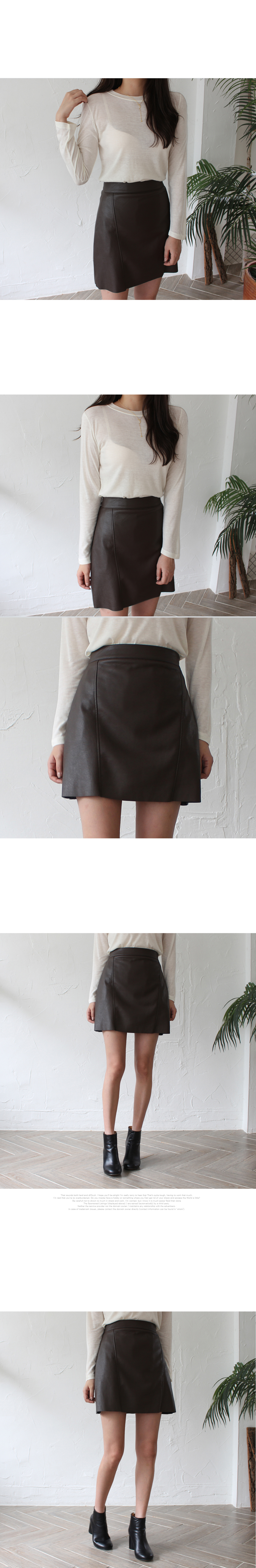 Autumn A Line Leather Mini Skirt Brown Pink Leathe