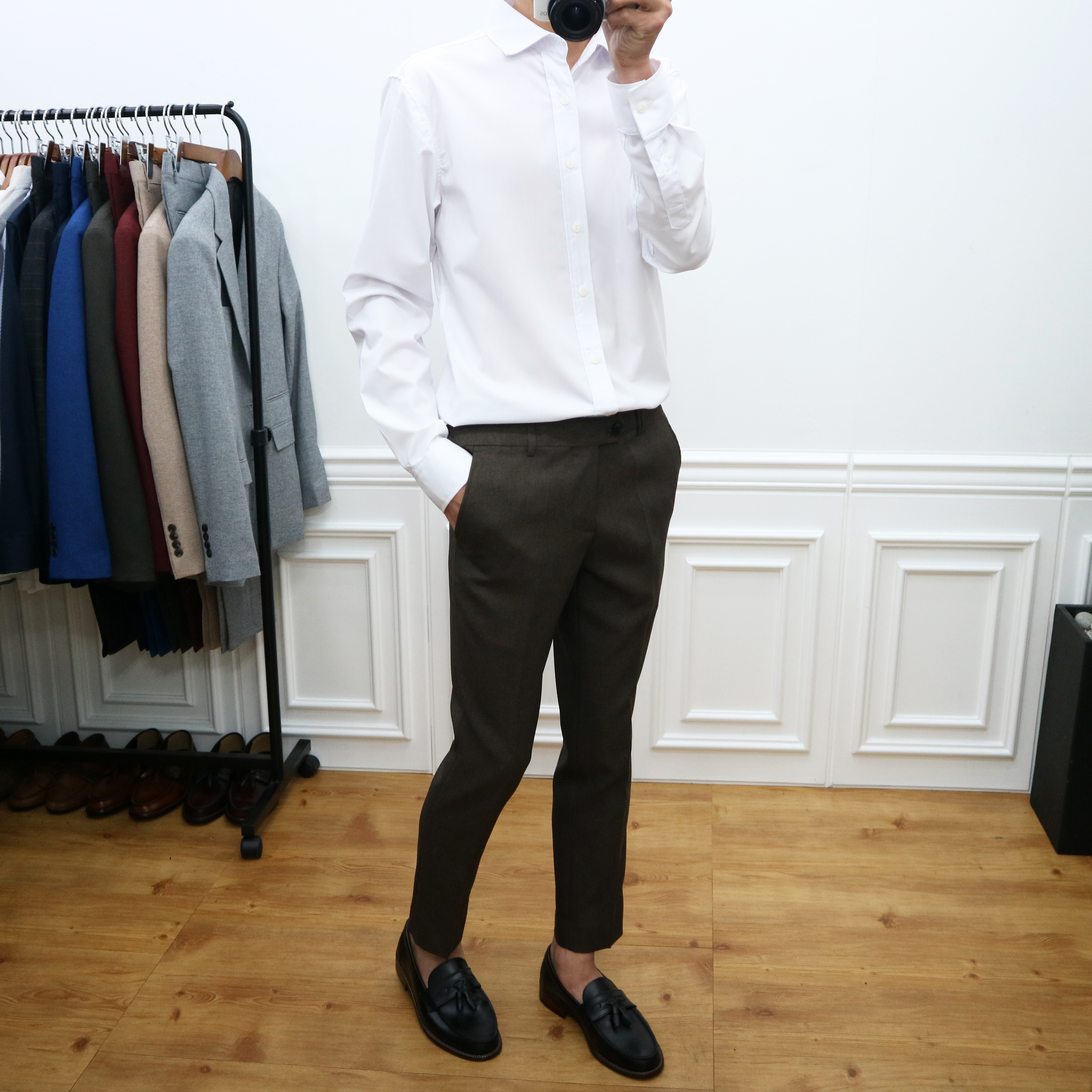 New Men's Pants Men's Fall Brown Spandex Sim