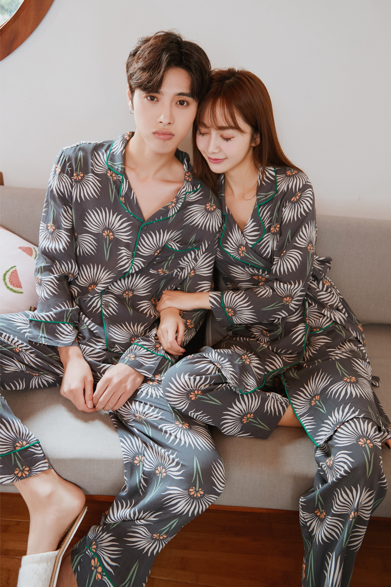 New Flower Fall Couple Pajamas City Miller Look Wo