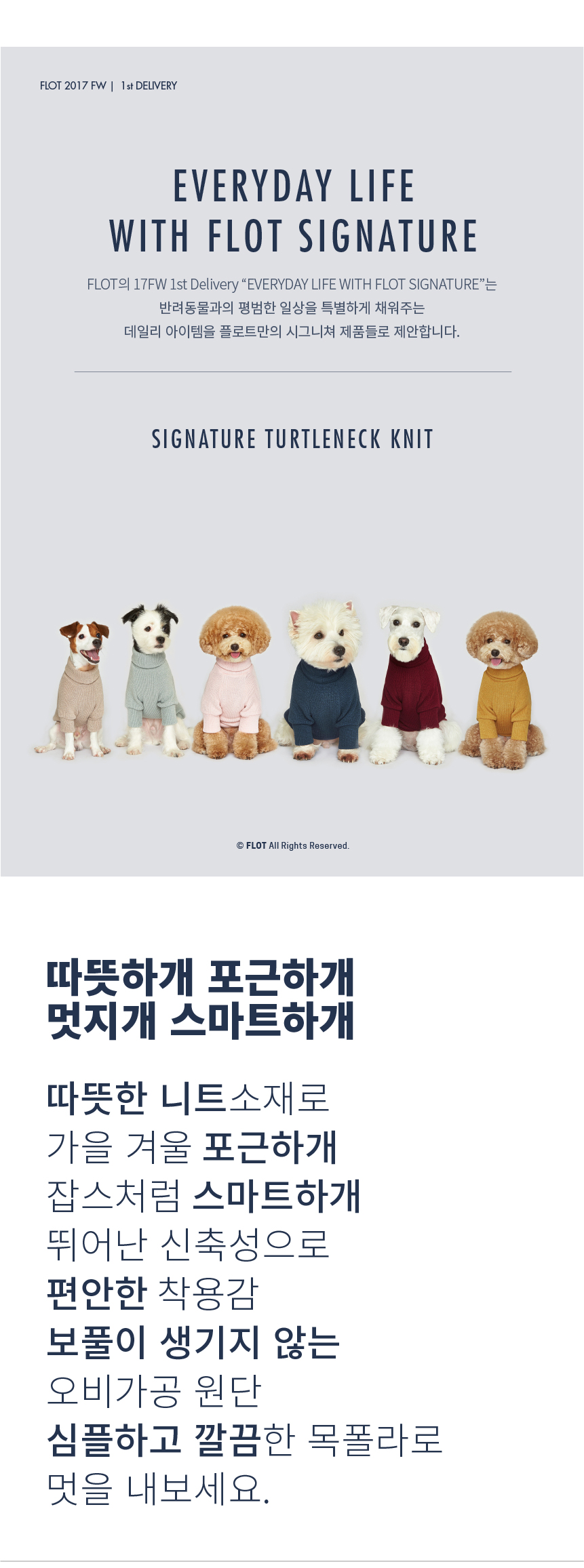 NEW DOG FASHION FLOT Float 2017FW Signature Neck P