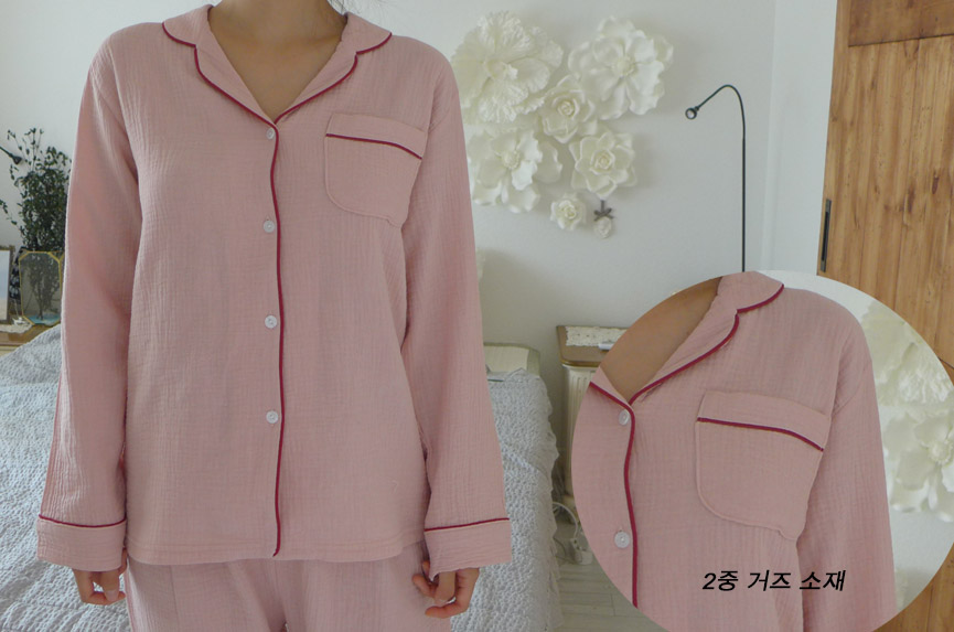 New cotton double gauze pajamas couple pajamas New