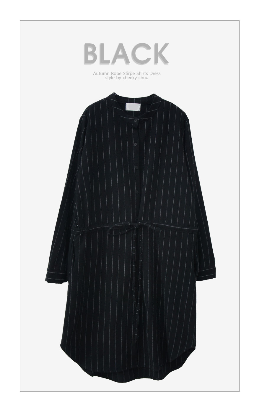 New Fall Robe Striped Shirt Dress Urban Style Wedd