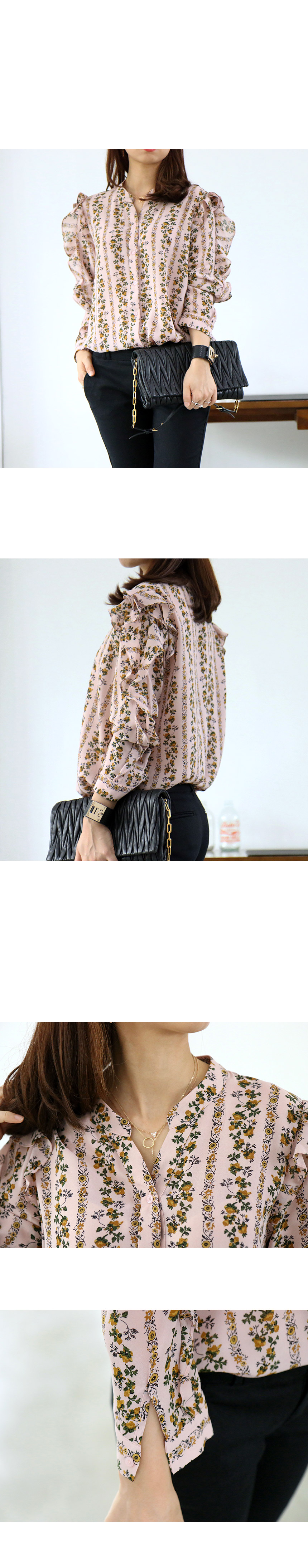 NEW FASHION LADY GIRL Blouse Ruffle Fall Flower Ch