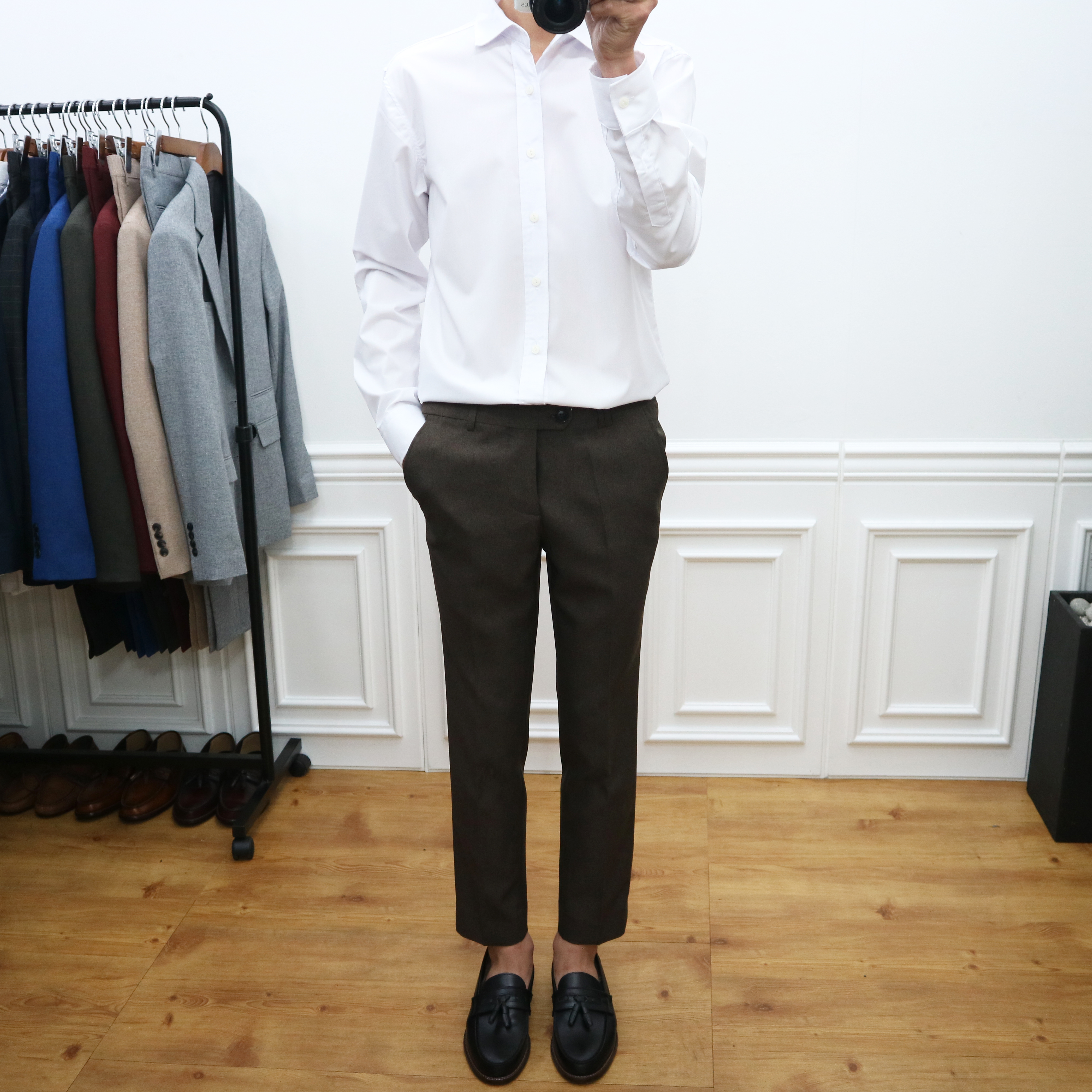 New Men's Pants Men's Fall Brown Spandex Sim