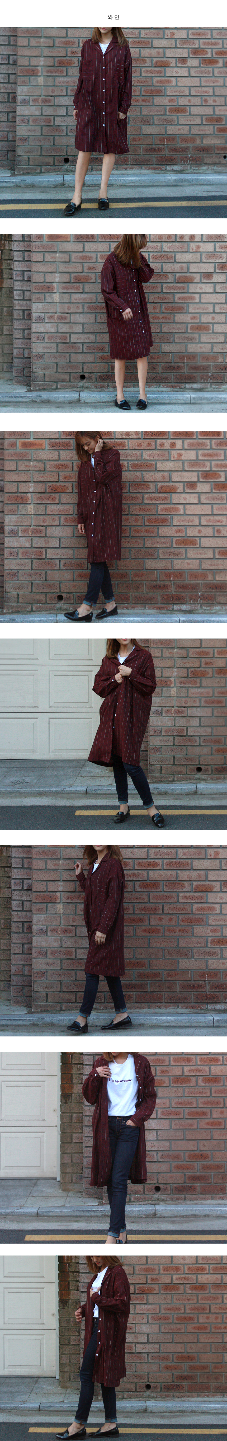 New Stripe Long Shirt Dress Fall Cardigan Robe O B