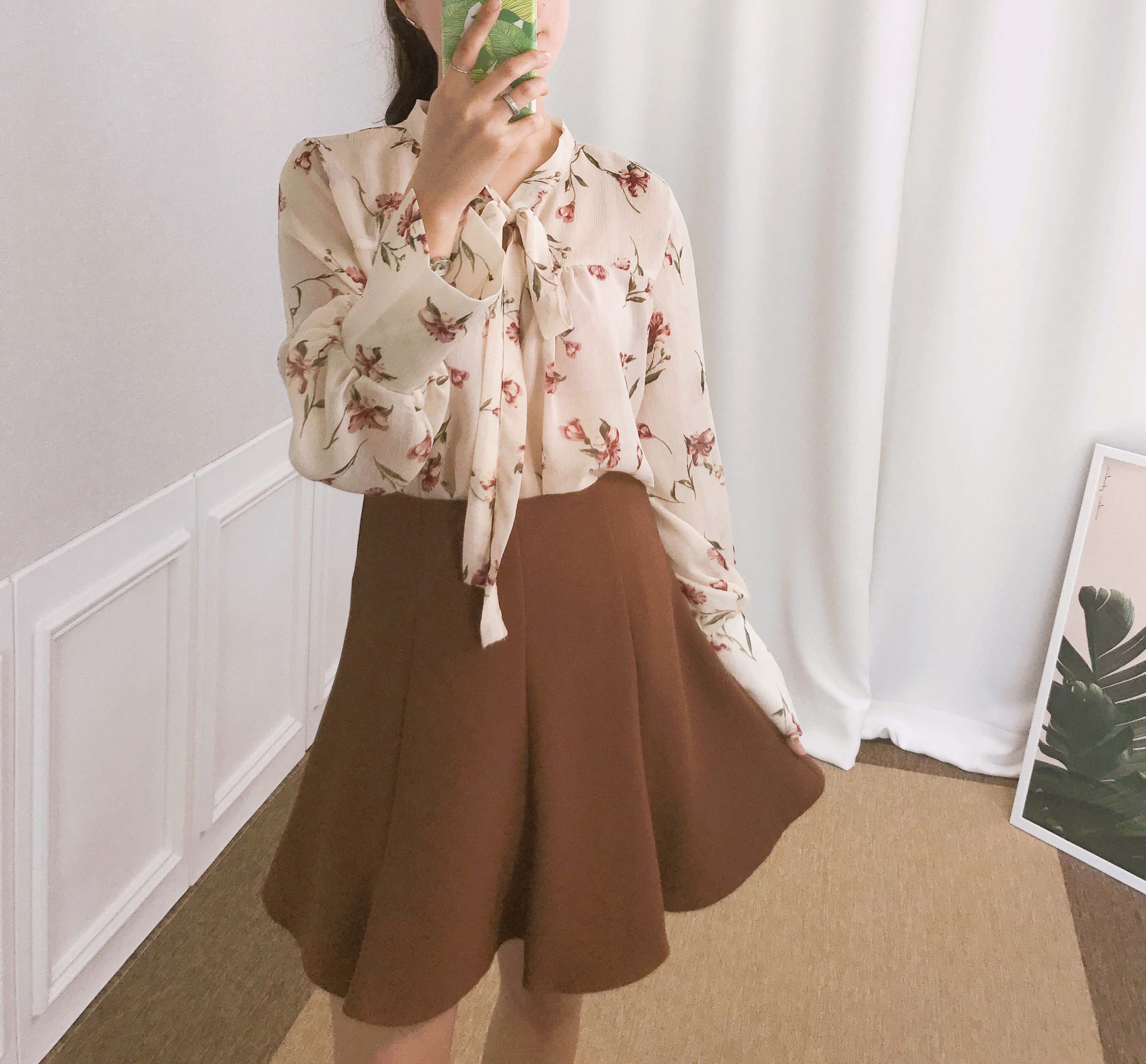 Basic flare mini skirt 3color date look look up gi