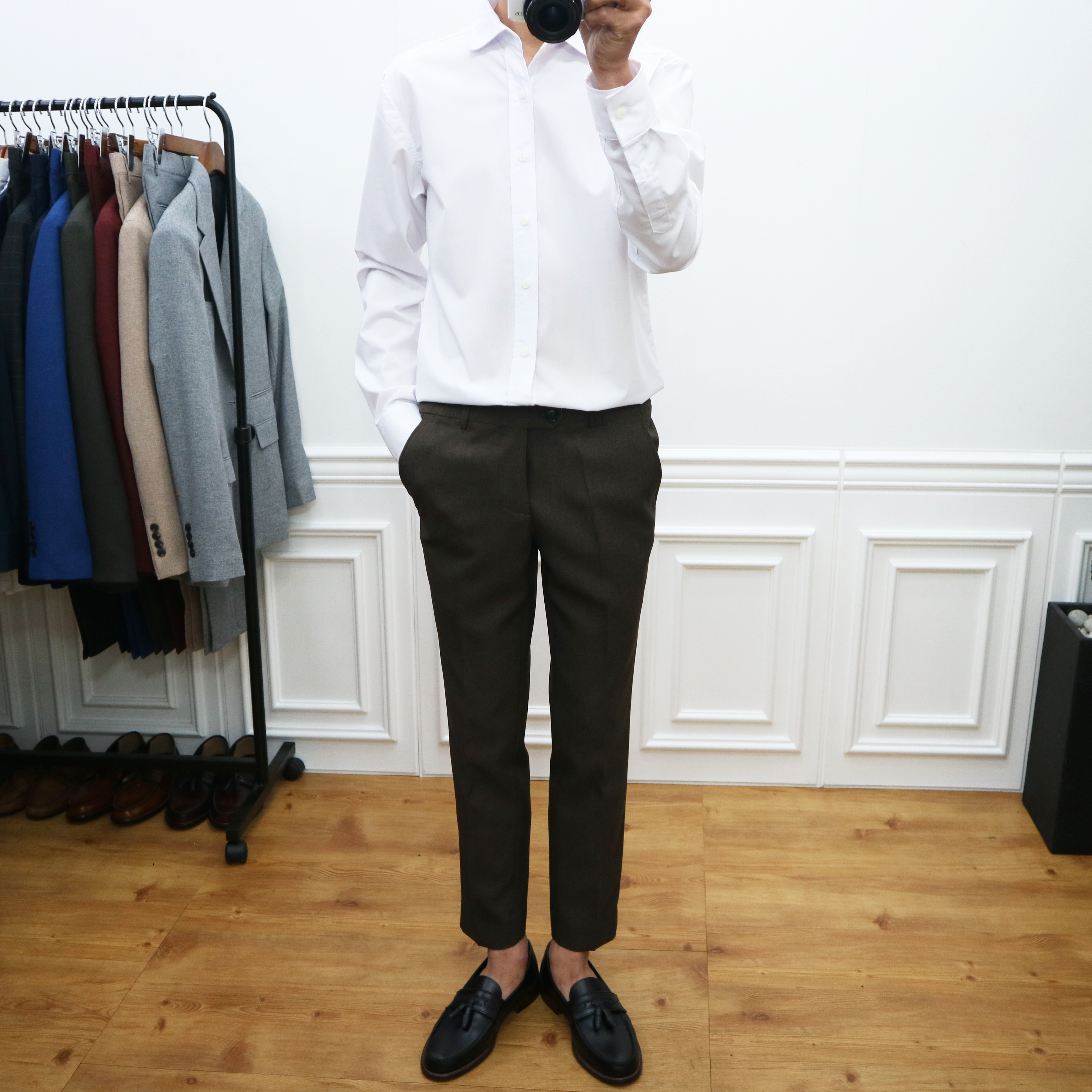 New Men's Pants Men's Fall Brown Spandex Sim