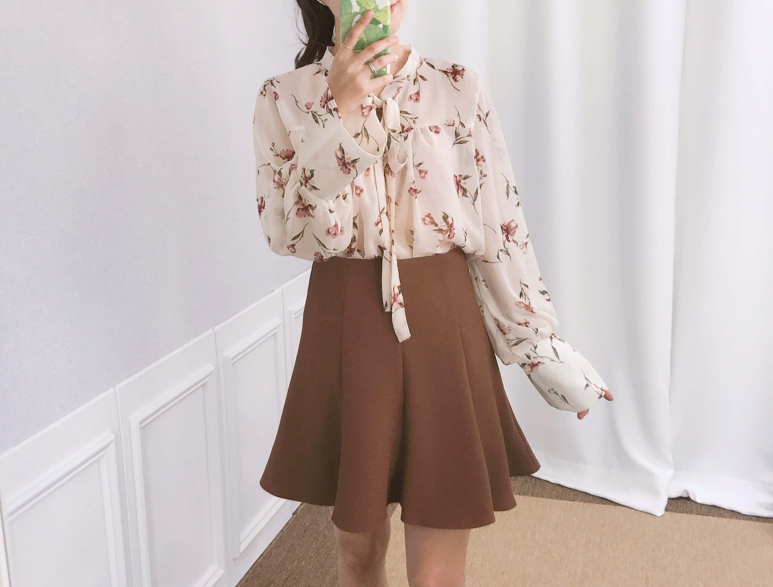 Basic flare mini skirt 3color date look look up gi