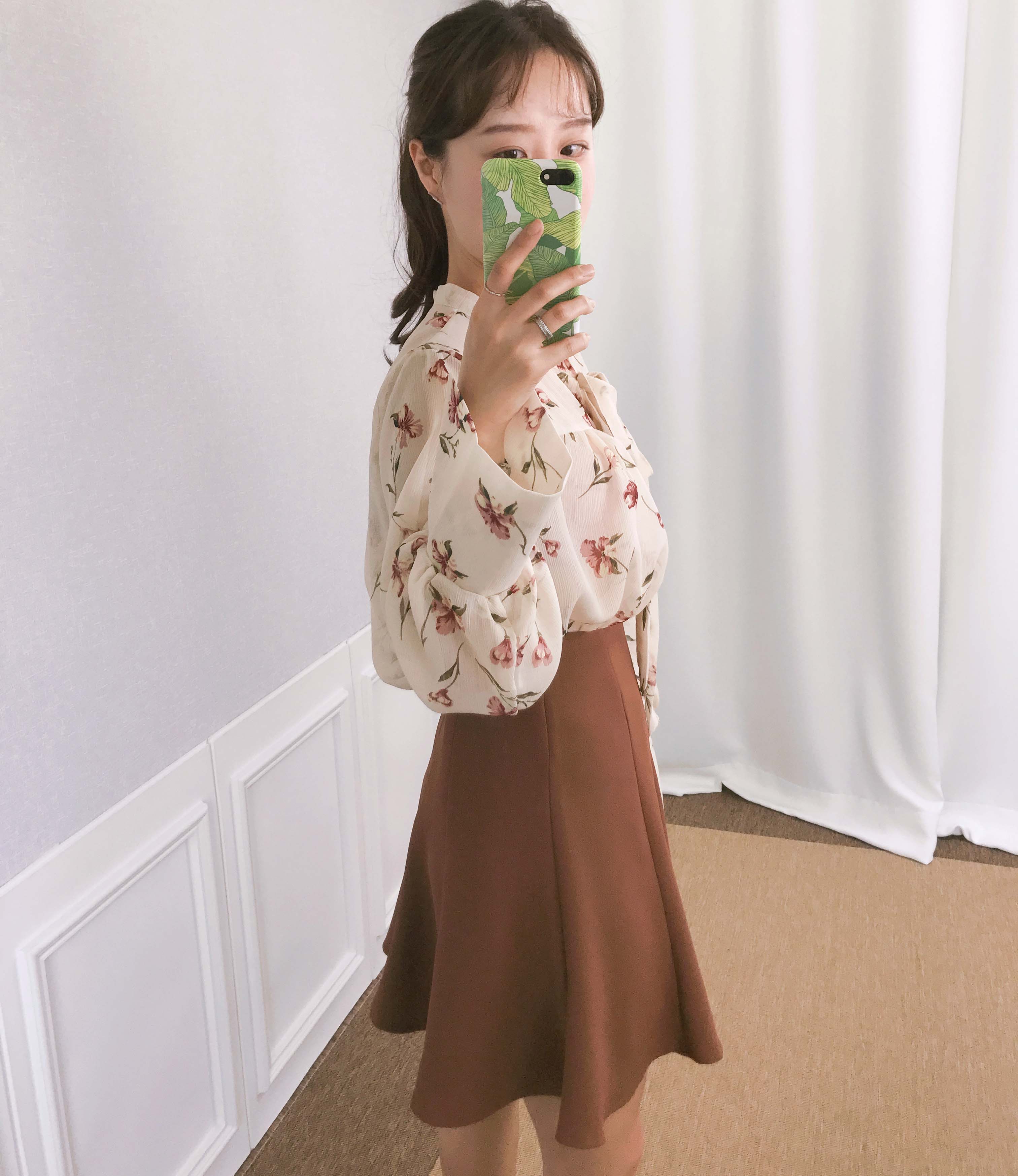 Basic flare mini skirt 3color date look look up gi