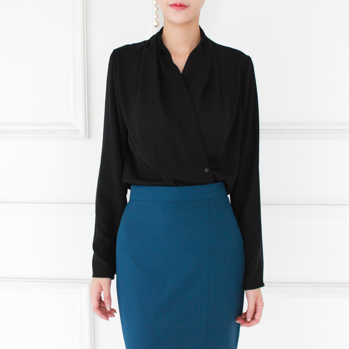 NEW FASHION LADY GIRL Blouse V neck chiffon basic 