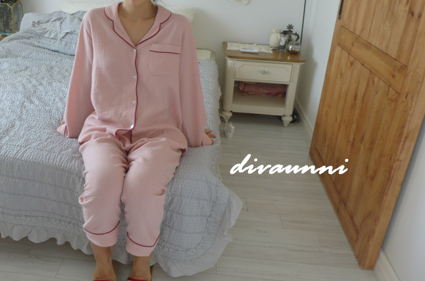 New cotton double gauze pajamas couple pajamas New