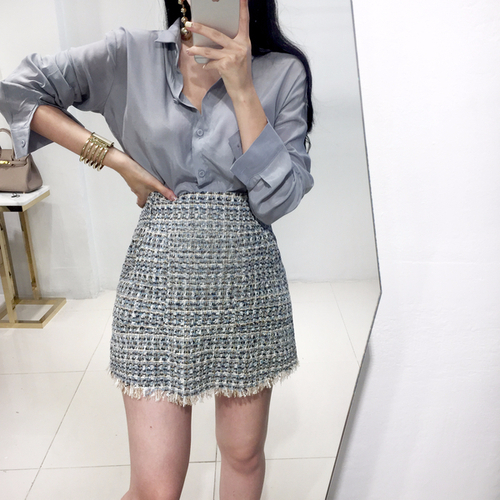 NEW FASHION LADY GIRL Blouse Cheongdam SILKET BLAC