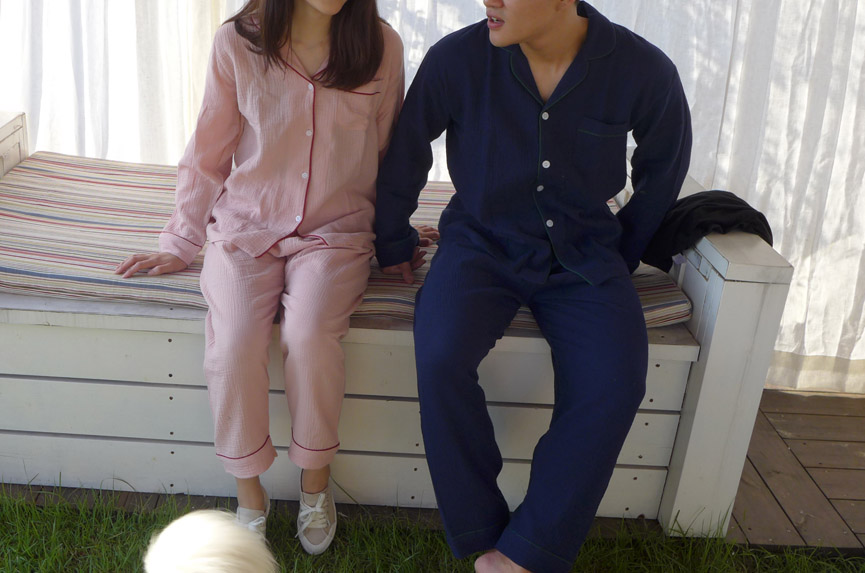 New cotton double gauze pajamas couple pajamas New