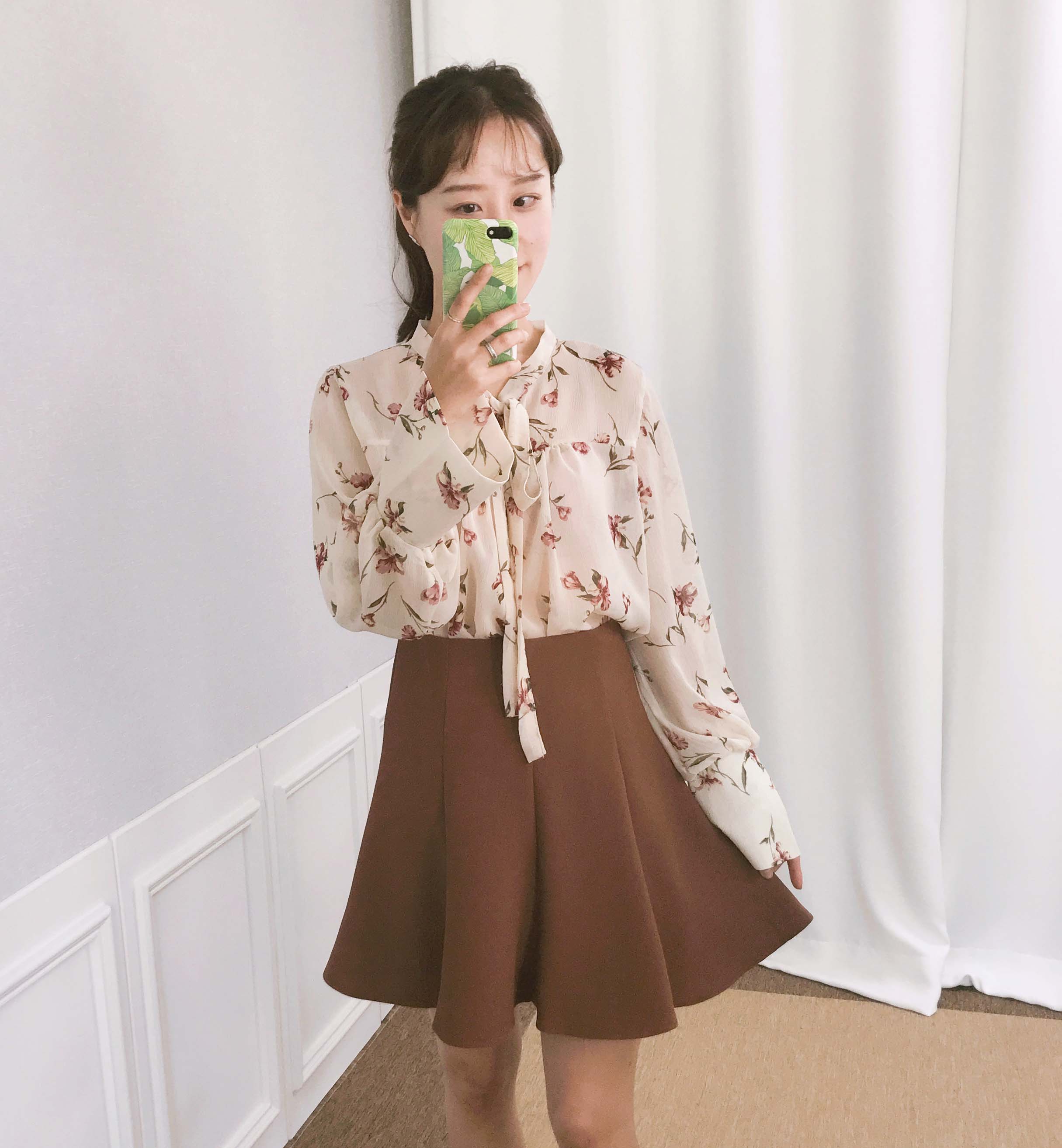 Basic flare mini skirt 3color date look look up gi