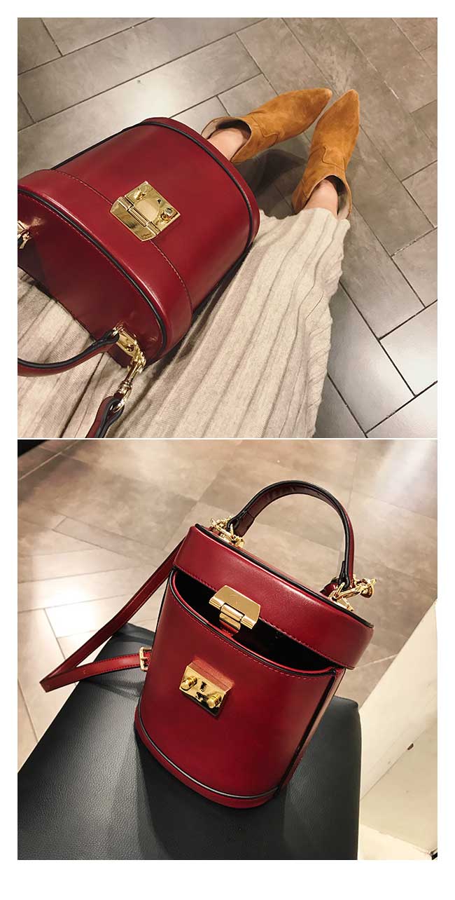 New Chalcedony Mini Buckets Tote Cross Back Brown 