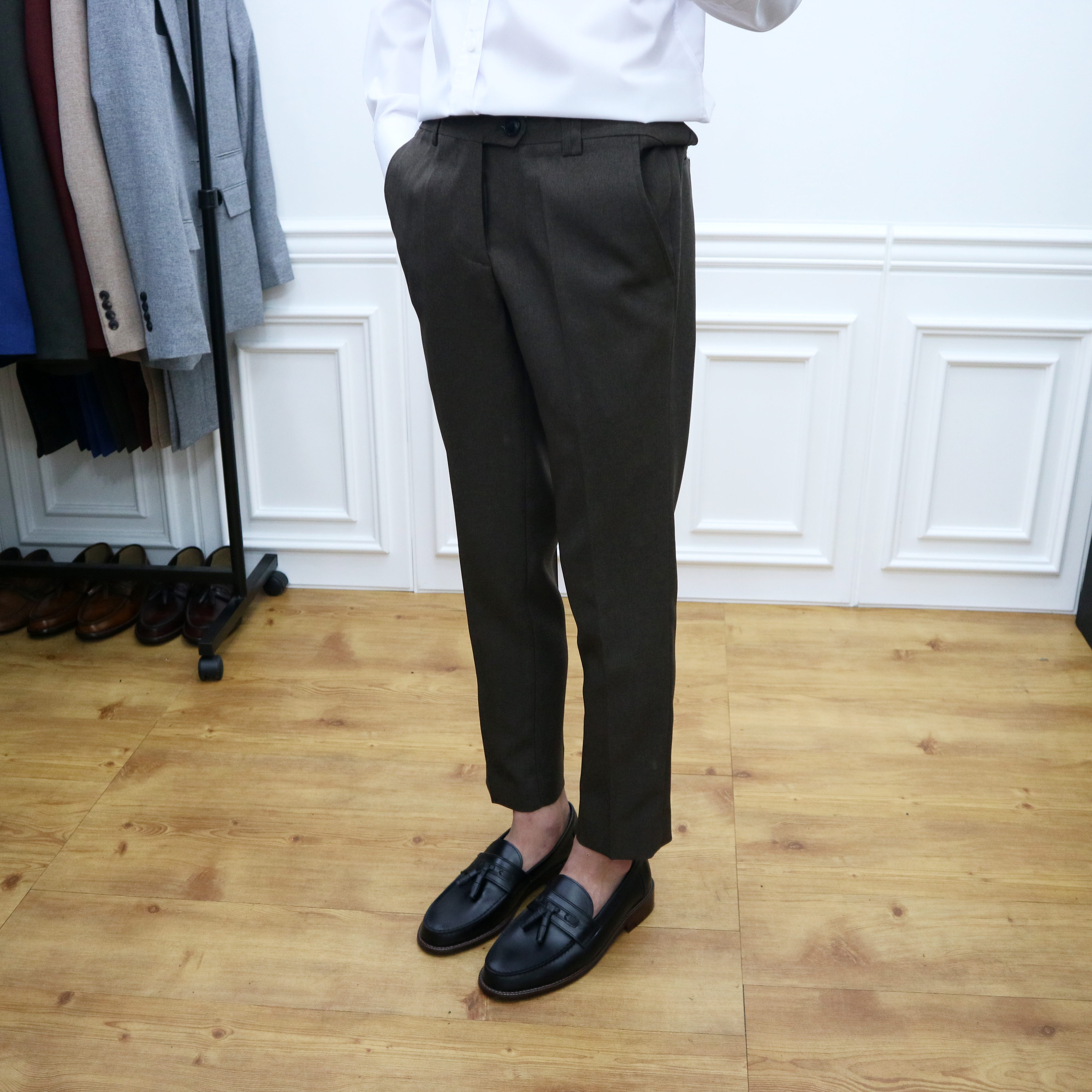 New Men's Pants Men's Fall Brown Spandex Sim