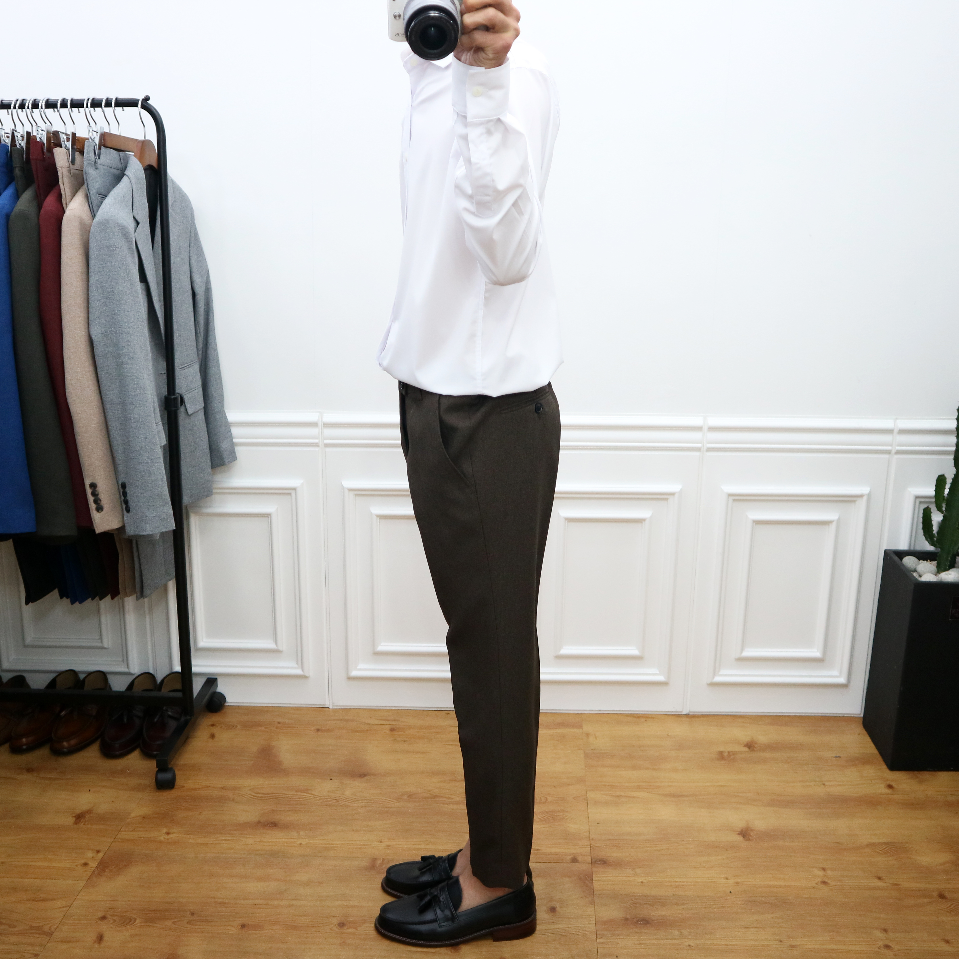 New Men's Pants Men's Fall Brown Spandex Sim