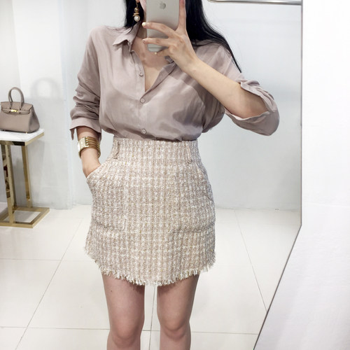 NEW FASHION LADY GIRL Blouse Cheongdam SILKET BLAC