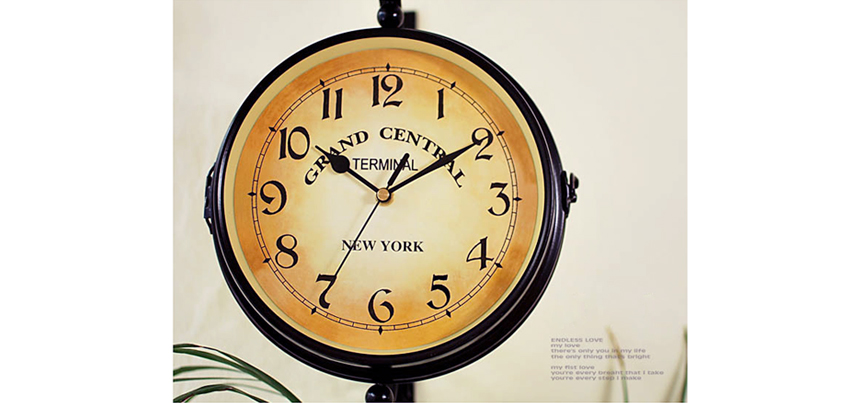 Silent Interior Vintage Double Sided Watch Wall Ha