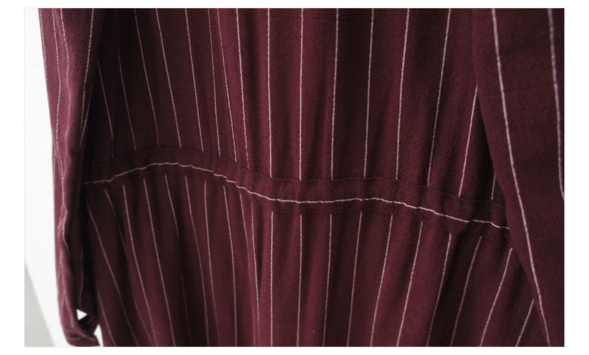 New Fall Robe Striped Shirt Dress Urban Style Wedd