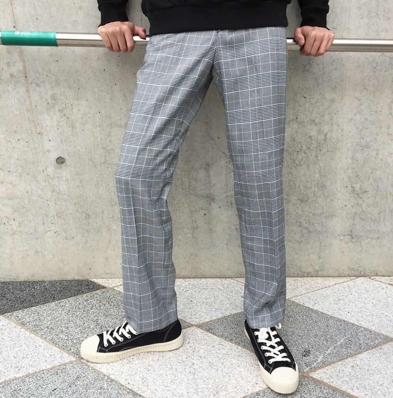 New Men's Pants Glen Check Wide Slacks 2color M