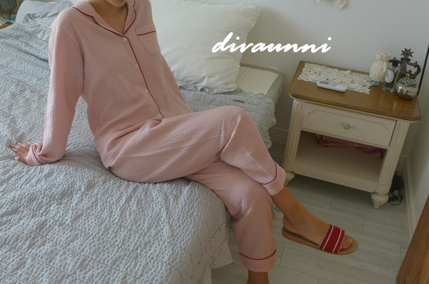New cotton double gauze pajamas couple pajamas New