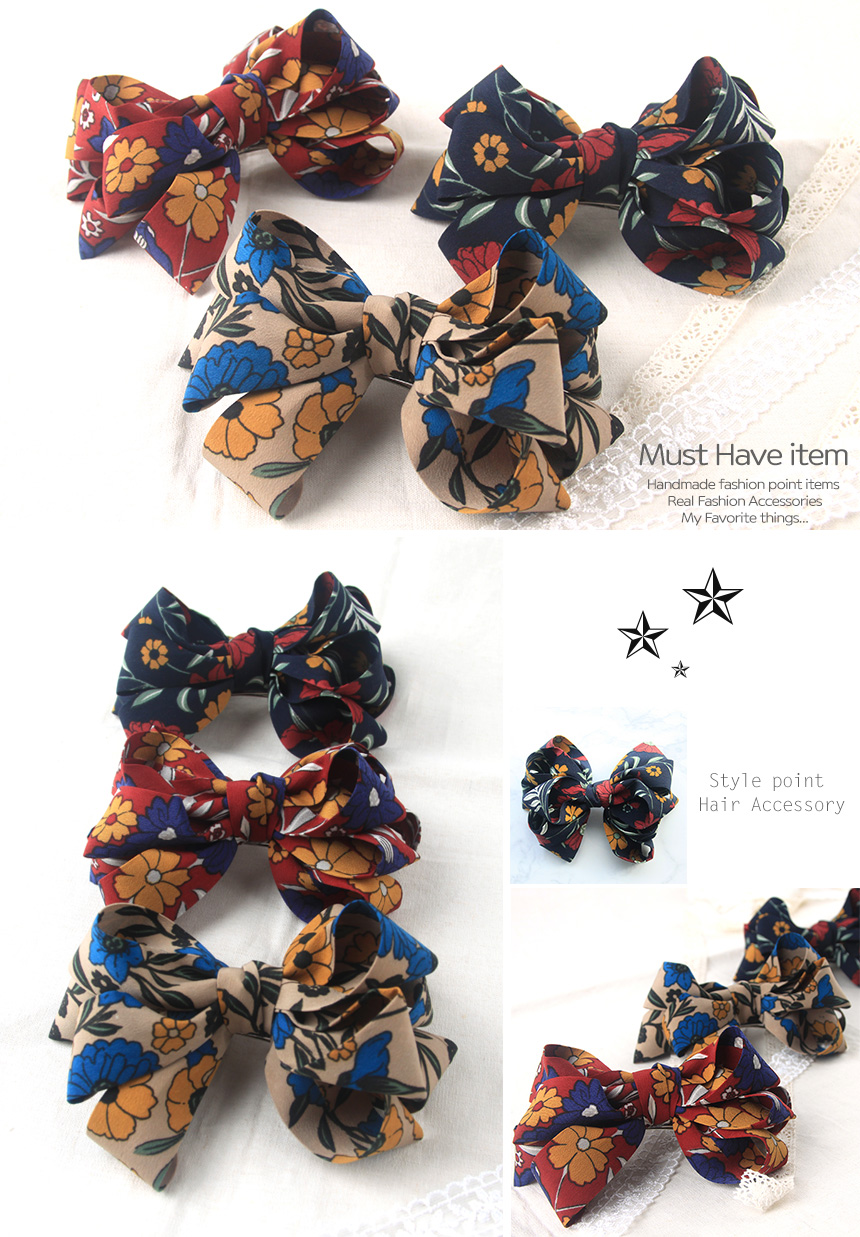 NEW HAIR CLIP HOOP Handmade Flower Ribbon Pin Half