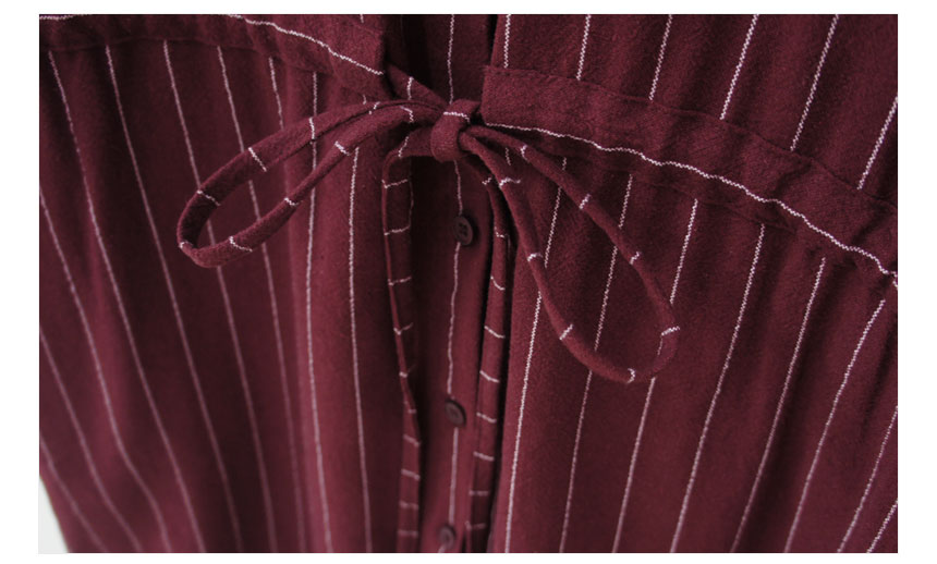 New Fall Robe Striped Shirt Dress Urban Style Wedd