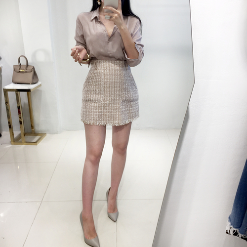 NEW FASHION LADY GIRL Blouse Cheongdam SILKET BLAC