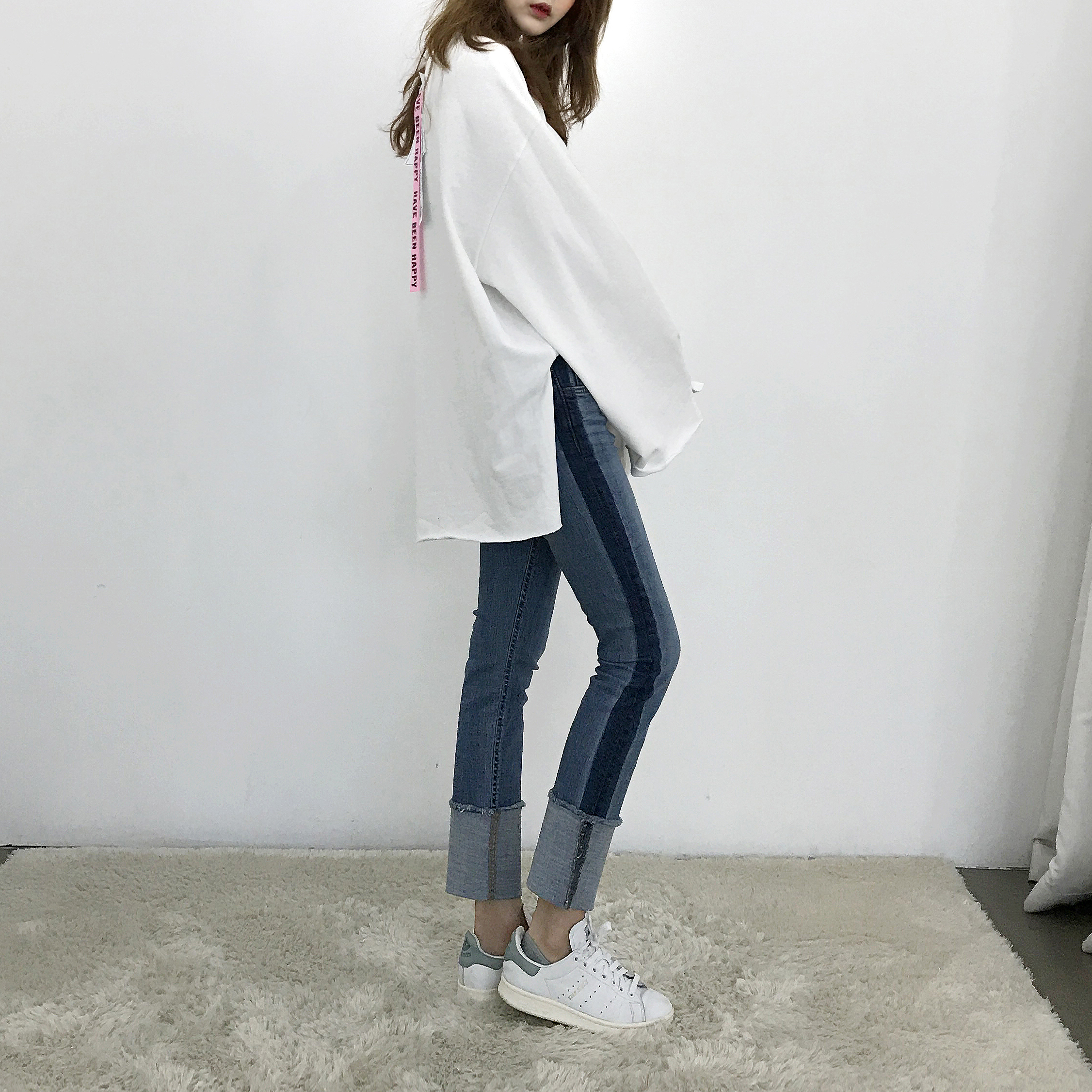 Women Jeans Pants Roll-up color Span Date Denim 20